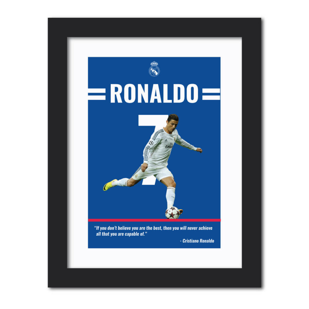 Cristiano Ronaldo Real Madrid Football Club Quote Painting