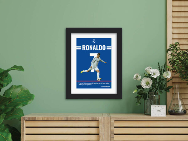 Cristiano Ronaldo Real Madrid Football Club Quote Painting - Image 3