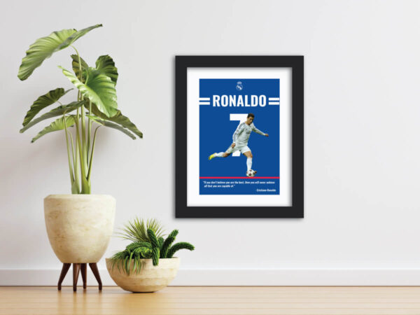 Cristiano Ronaldo Real Madrid Football Club Quote Painting - Image 2