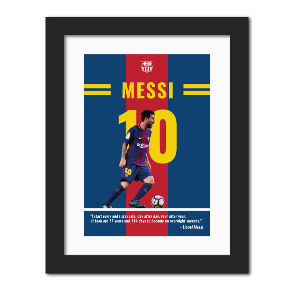 Lionel Messi FC Barcelona Quote Painting