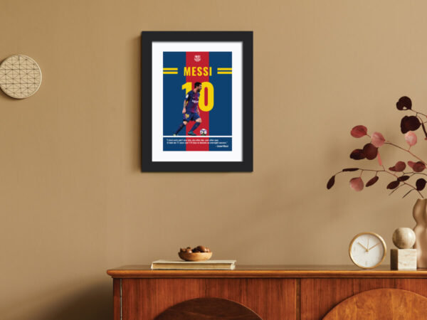 Lionel Messi FC Barcelona Quote Painting - Image 5