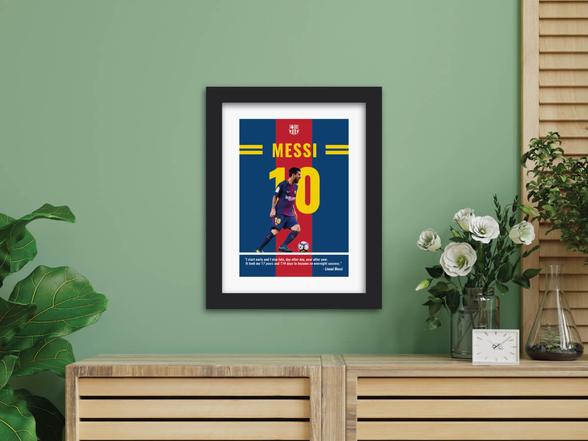 Lionel Messi FC Barcelona Quote Painting - Tenorarts