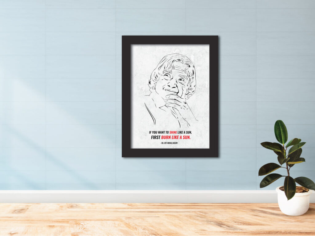 APJ Abdul Kalam Laminated Framed Portrait Painting (12inches x 9inches ...