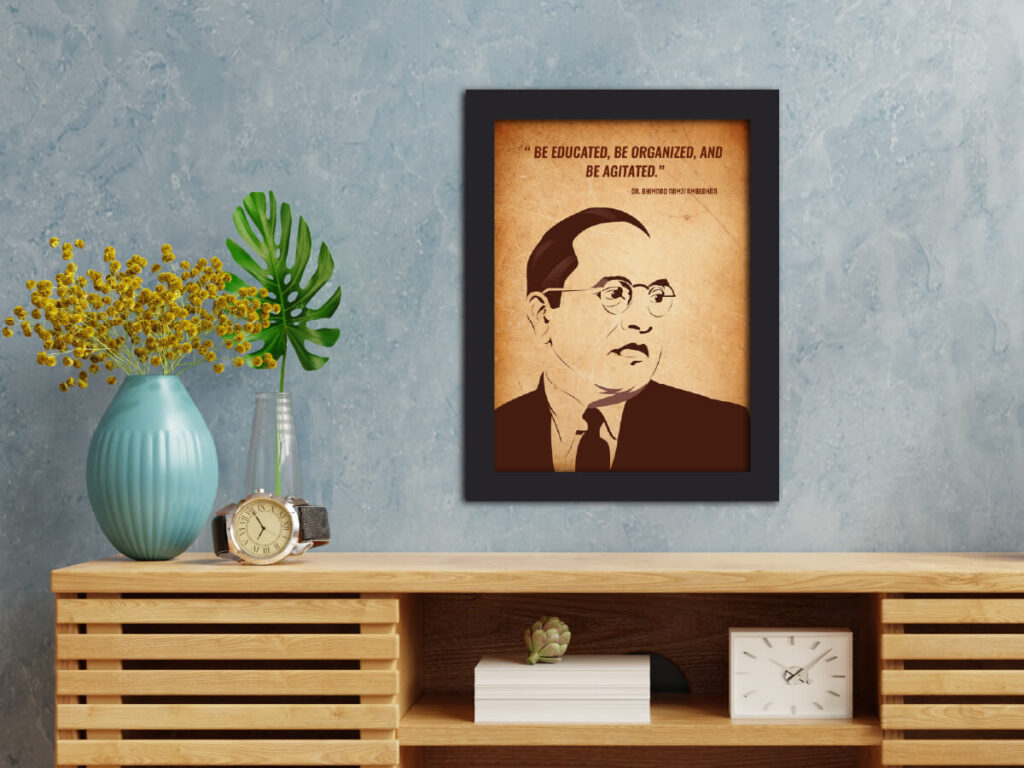 DR B R Ambedkar Laminated Framed Portrait Painting (12inches x 9inches ...