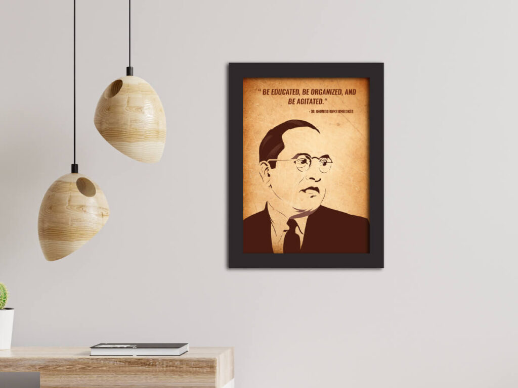 DR B R Ambedkar Laminated Framed Portrait Painting (12inches x 9inches ...