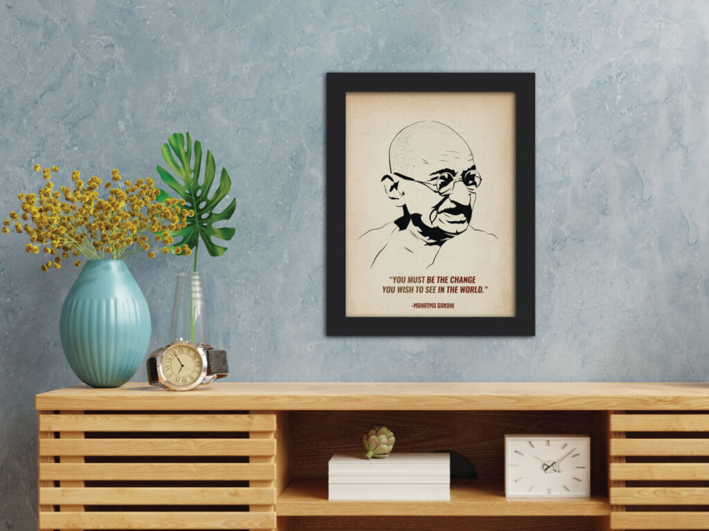 Mahatma Gandhi Laminated Framed Portrait Painting (12inches x 9inches ...