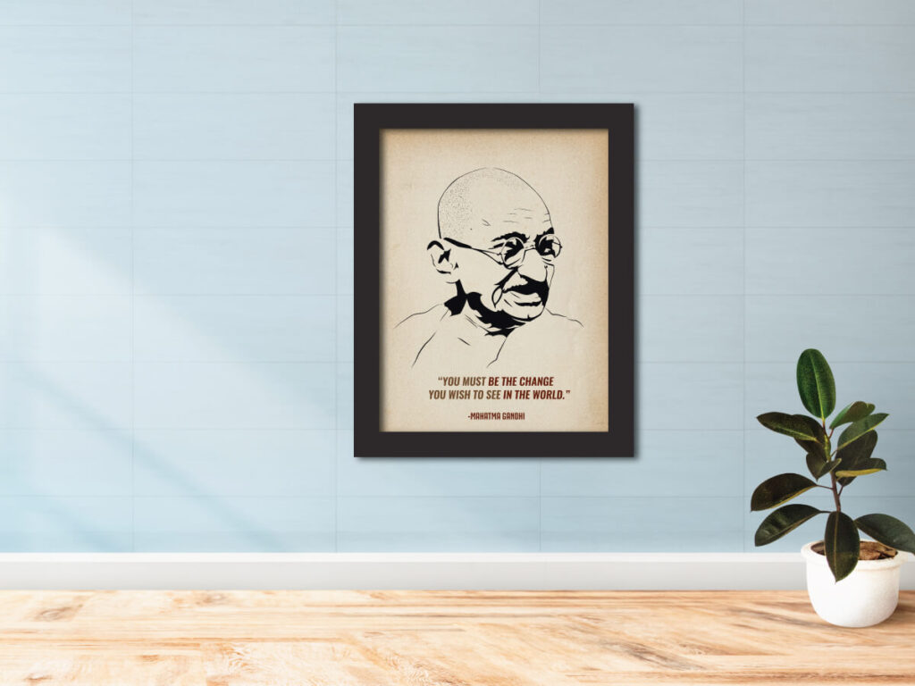 Mahatma Gandhi Laminated Framed Portrait Painting (12inches x 9inches ...