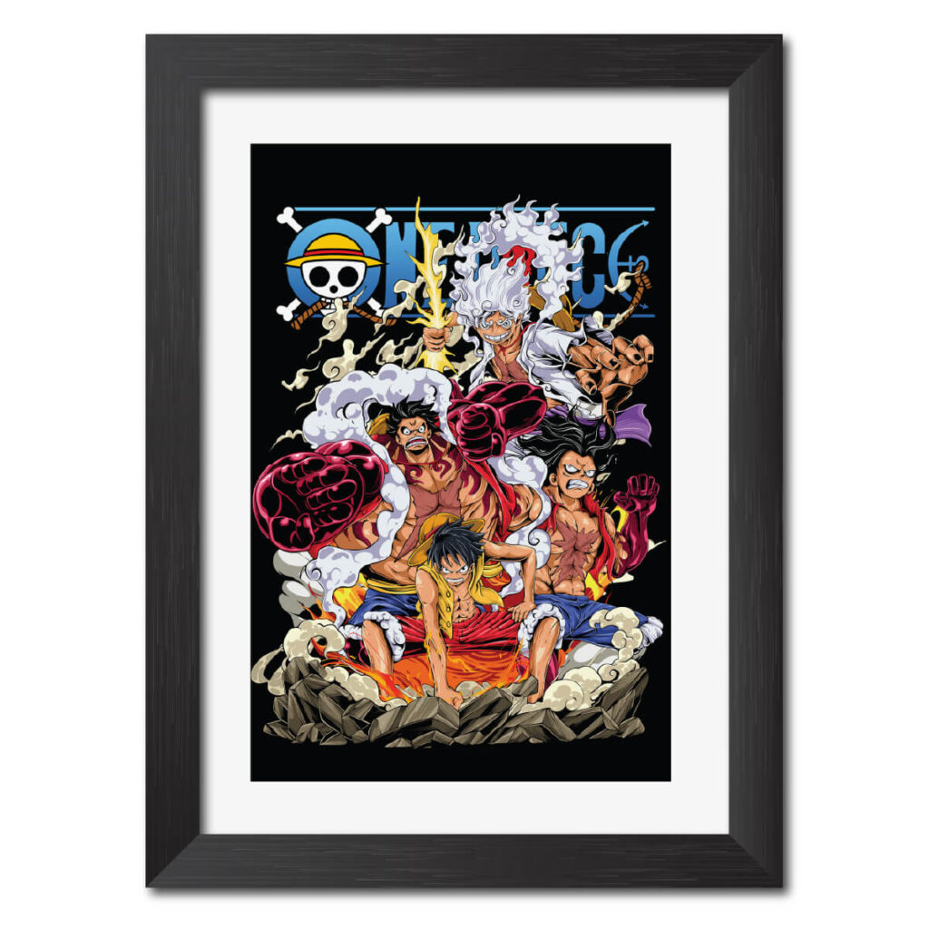 Luffy All Gears One Piece Anime Poster Painting