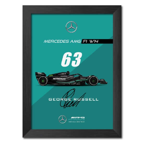 George Russell F1 Racing Car W14 Poster Painting