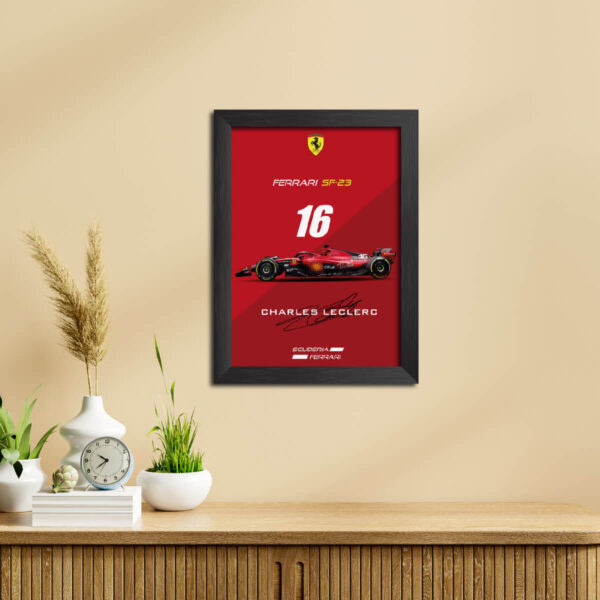 Charles Leclerc F1 Racing Car SF 23 Poster Painting - Image 2