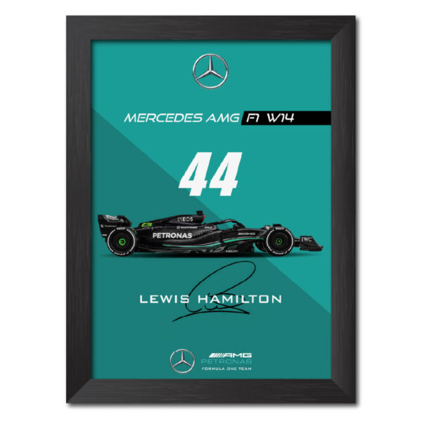 Lewis Hamilton F1 Racing Car W14 Poster Painting