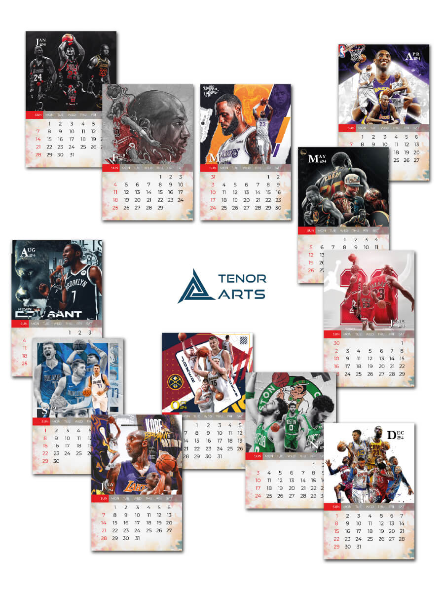 NBA Desk Calendar Tenorarts