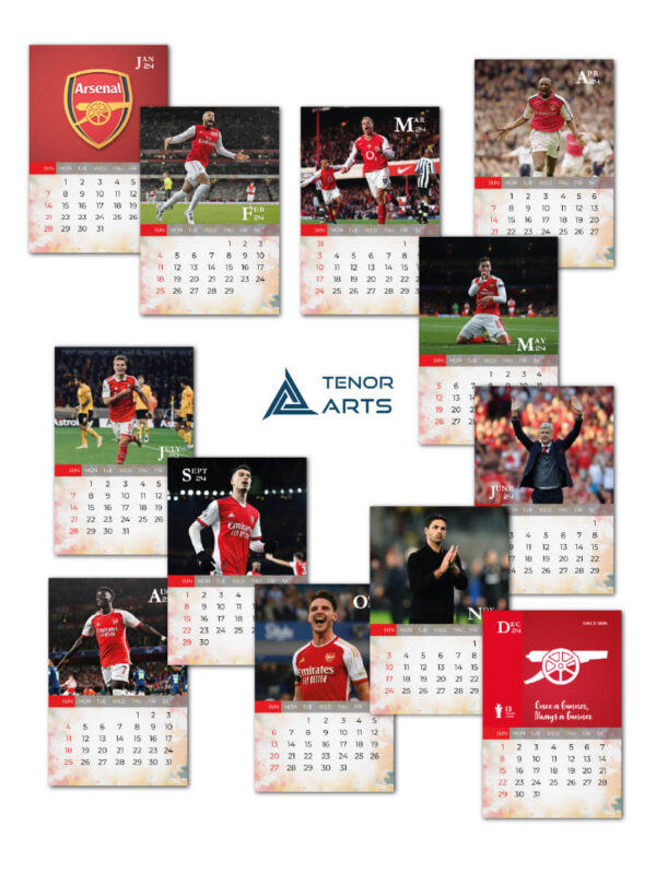 Arsenal Desk Calendar Tenorarts