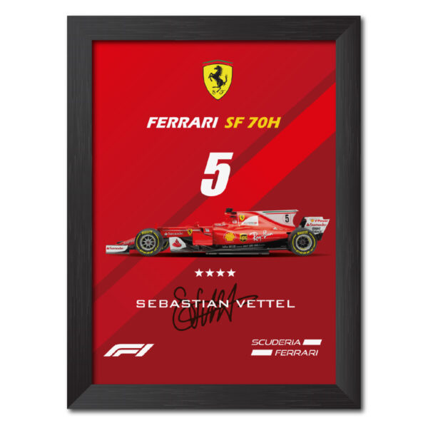 Sebastian Vettel F1 Racing Car SF 70H Poster Painting