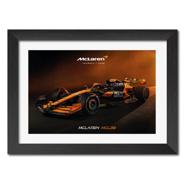 McLaren MCL38 F1 Racing Car 2024 edition Poster Framed Painting