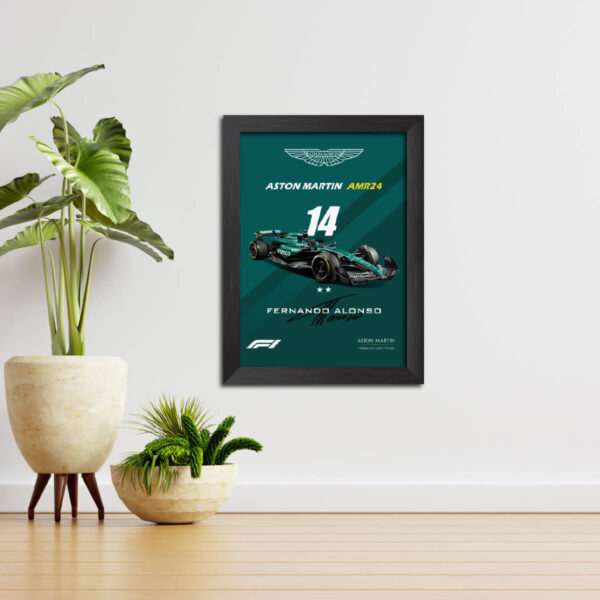 Fernando Alonso F1 Racing Car Aston Martin AMR 24 Poster Painting - Image 2