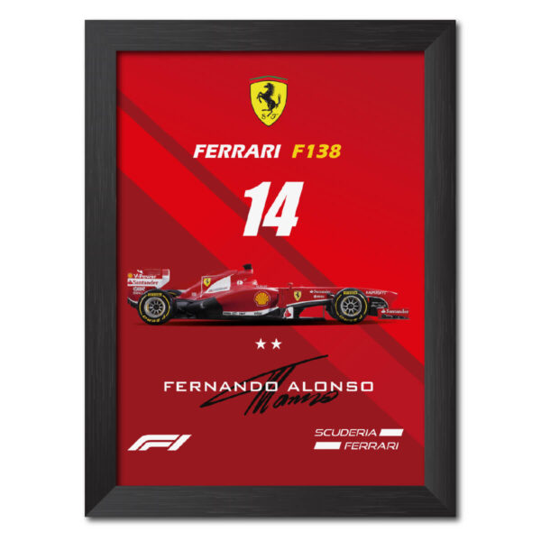 Fernando Alonso F1 Racing Car Ferrari F1 38 2013 edition Poster Painting