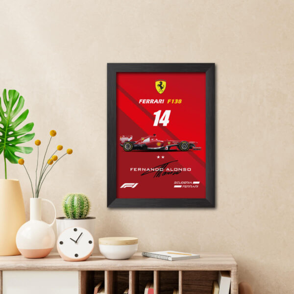 Fernando Alonso F1 Racing Car Ferrari F1 38 2013 edition Poster Painting - Image 3