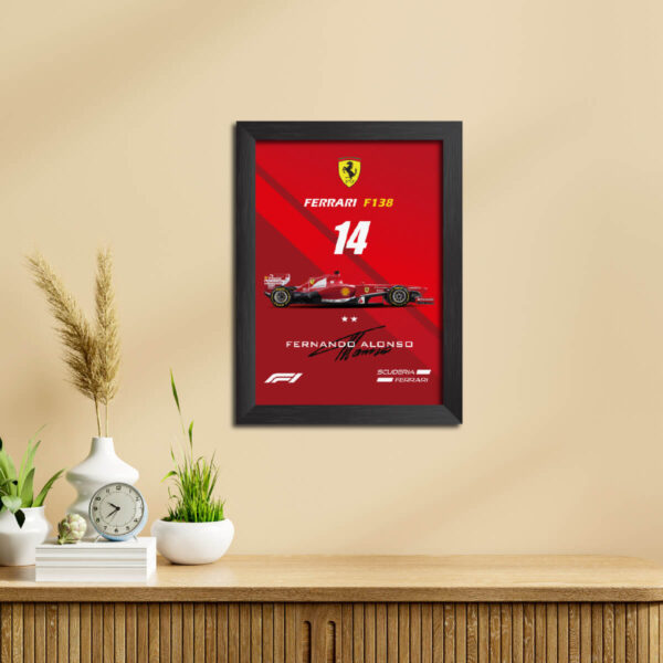 Fernando Alonso F1 Racing Car Ferrari F1 38 2013 edition Poster Painting - Image 5