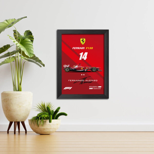 Fernando Alonso F1 Racing Car Ferrari F1 38 2013 edition Poster Painting - Image 2