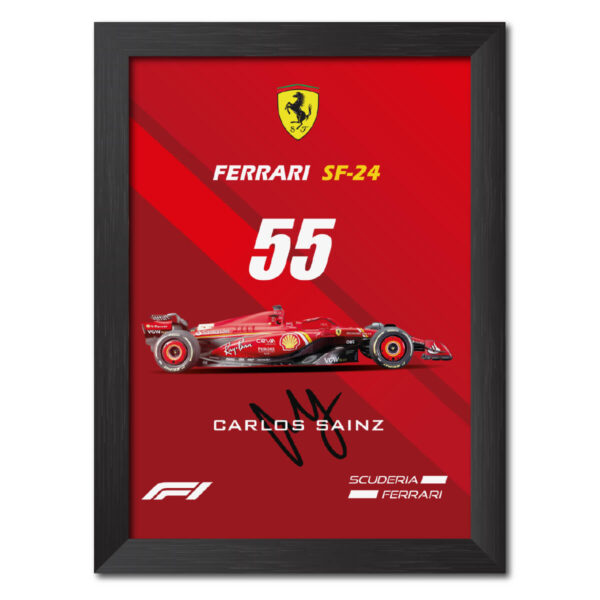 Carlos Sainz F1 Racing Car Ferrari SF 24 Poster Painting