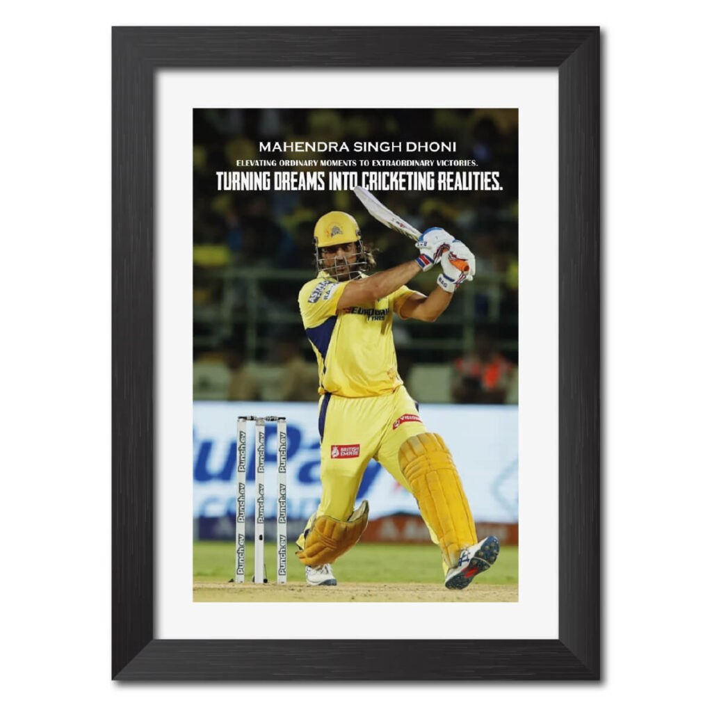 MS Dhoni Chennai Super Kings IPL Poster Framed Painting