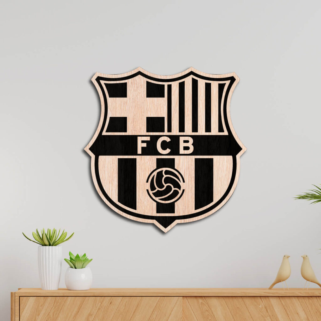 FC Barcelona Wooden Textured Logo Crest
