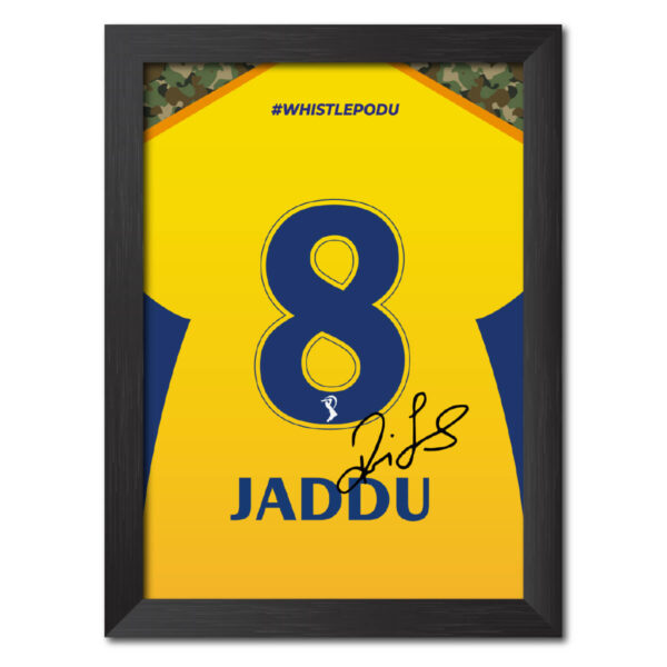 Ravindra Jadeja Chennai Super Kings Jersey Print Framed Painting