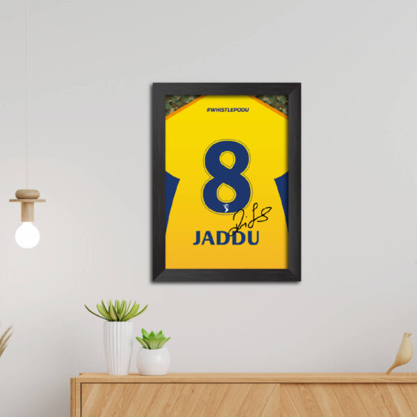 Ravindra Jadeja Chennai Super Kings Jersey Print Framed Painting - Image 4