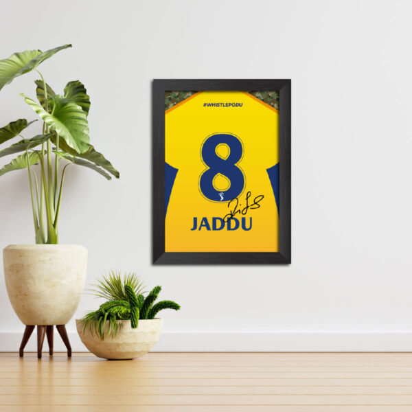 Ravindra Jadeja Chennai Super Kings Jersey Print Framed Painting - Image 2