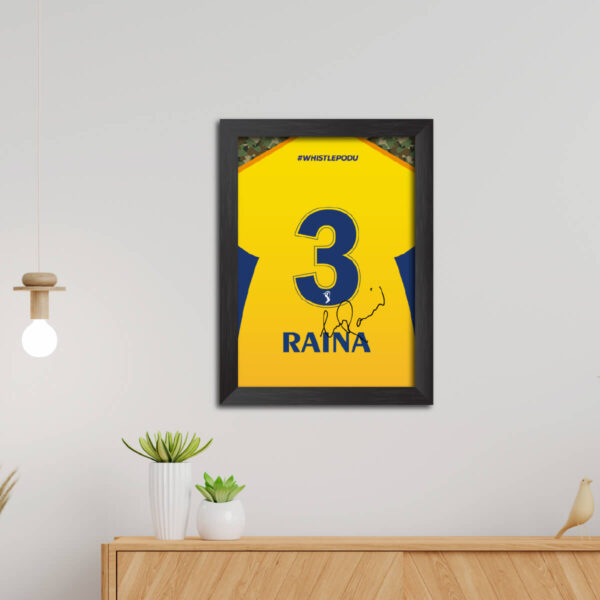 Suresh Raina Chennai Super Kings Jersey Print Framed Painting - Image 4