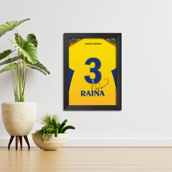 Suresh Raina Chennai Super Kings Jersey Print Framed Painting - Image 3