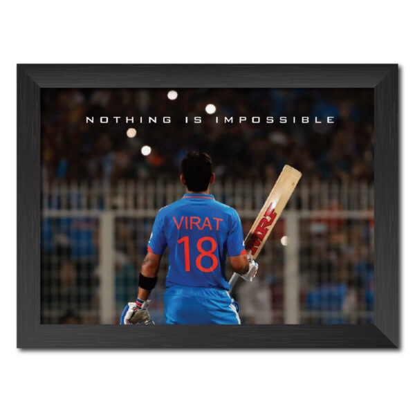 Virat Kohli India Cricket Team Poster Framed Painting