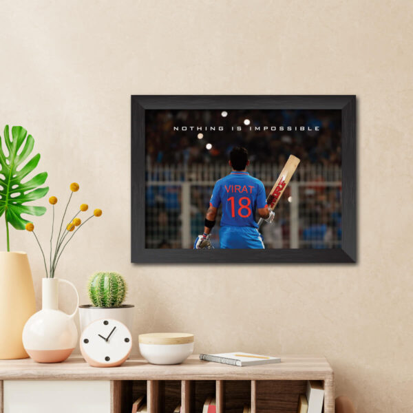 Virat Kohli India Cricket Team Poster Framed Painting - Image 2