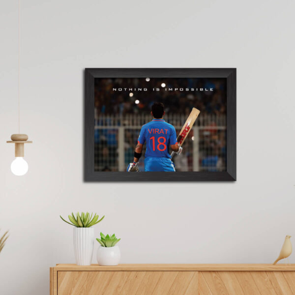 Virat Kohli India Cricket Team Poster Framed Painting - Image 3