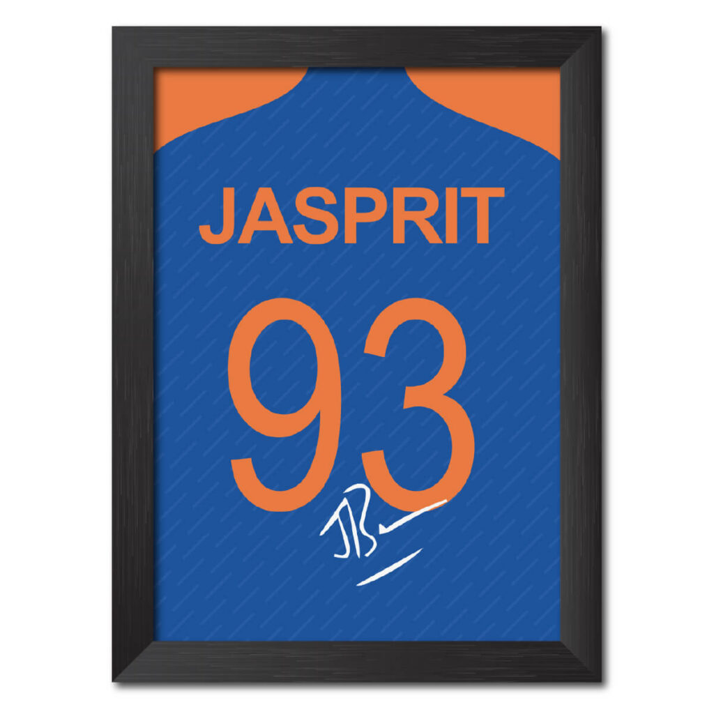 Jasprit Bumrah T20 Worldcup Jersey Poster Framed Painting