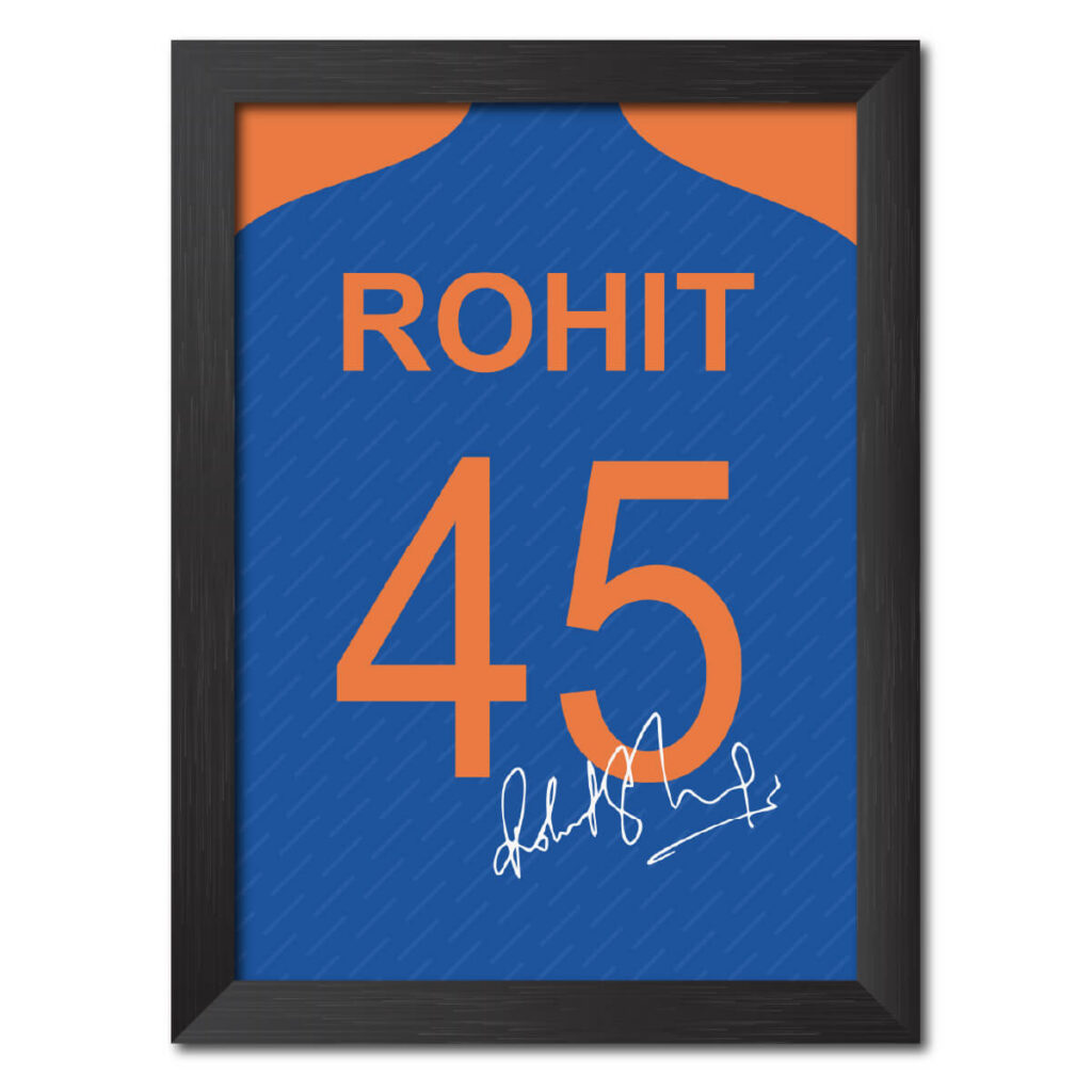 Rohit Sharma T20 Worldcup Jersey Poster Framed Painting