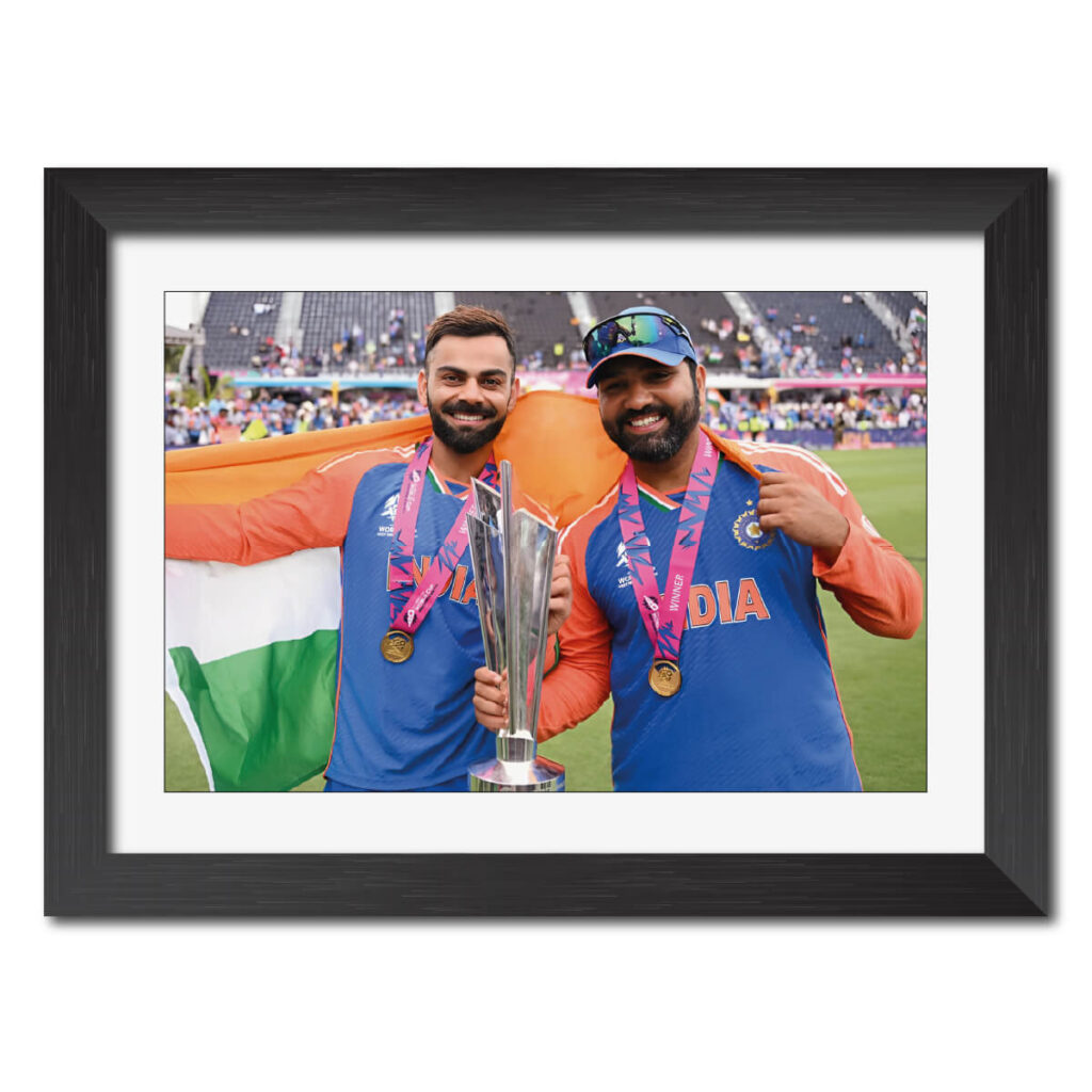 Virat Kohli Rohit Sharma T20 India Cricket Team Poster Framed Painting