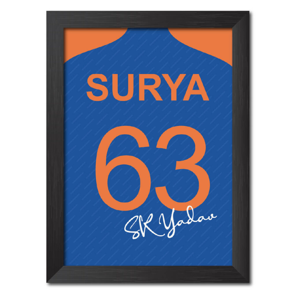 Suryakumar Yadav T20 Worldcup Jersey Poster Framed Painting