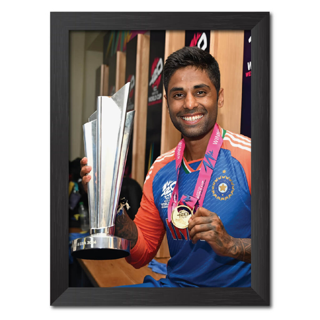 Suryakumar Yadav T20 Worldcup India Cricket Team Poster Framed Painting