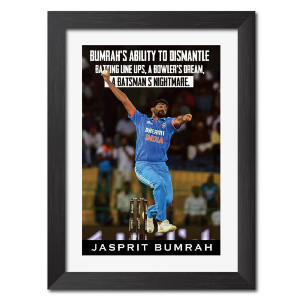 Jasprit Bumrah Quotes India Cricket Team Poster Framed Painting