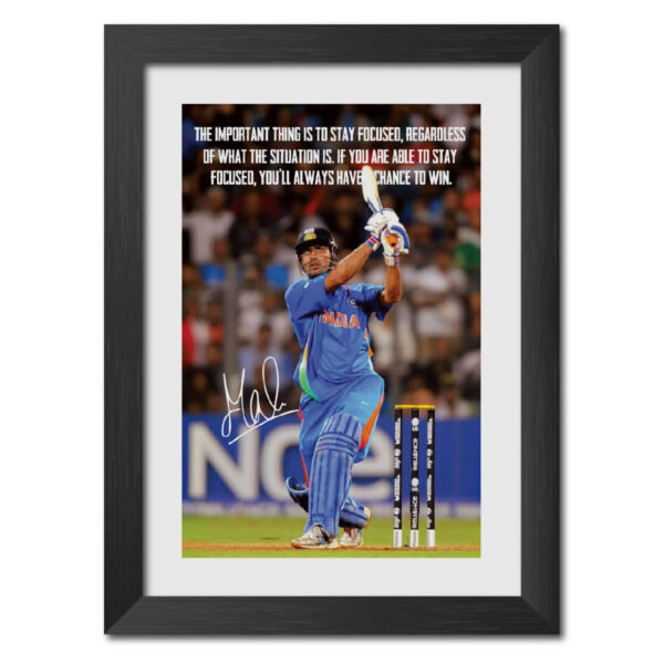 MS Dhoni Quotes India Cricket Team Poster Framed Painting