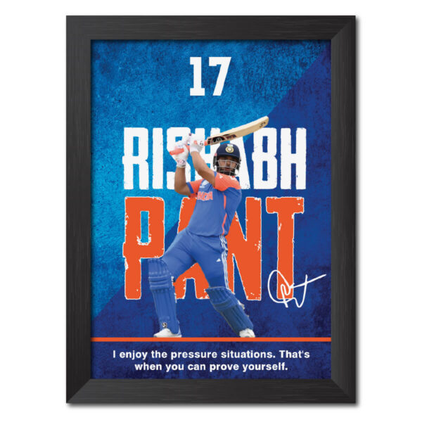 Rishabh Pant India Cricket Team Poster Framed Painting